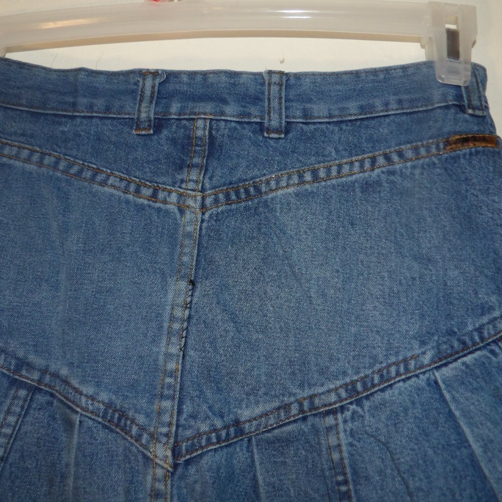 Vintage 90s Jordache No Exit Western Farmhouse Prairie Denim Maxi Skirt Sz 11/12 - Picture 5 of 7